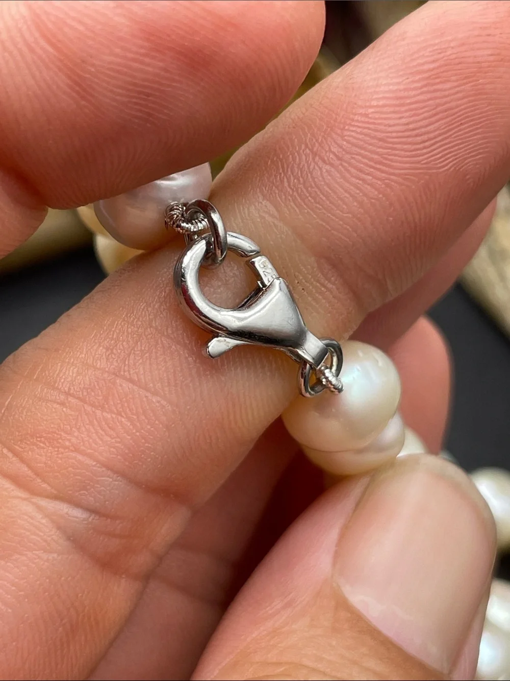 Cultured pearls 9.5mm 925 necklace C31
